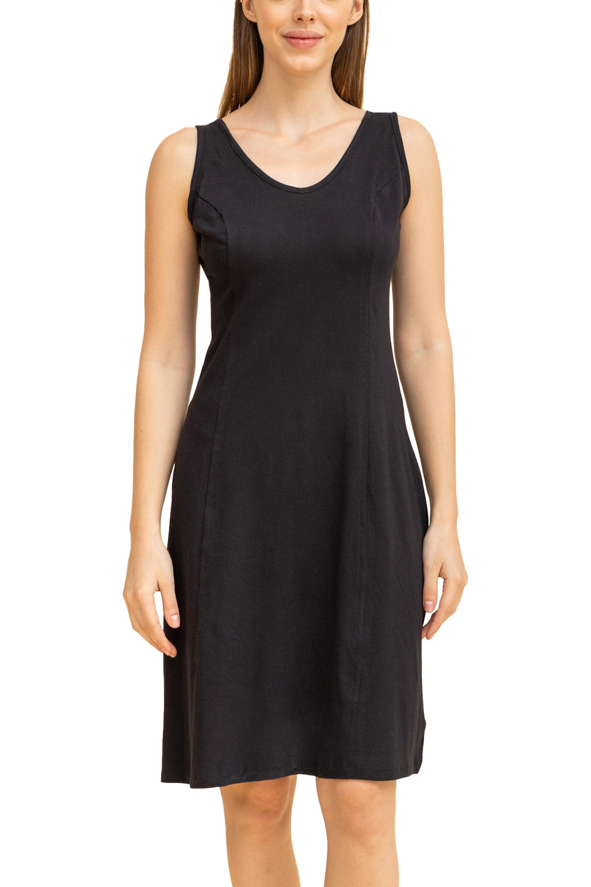 Mid-Length Cotton Slip Dress for Women