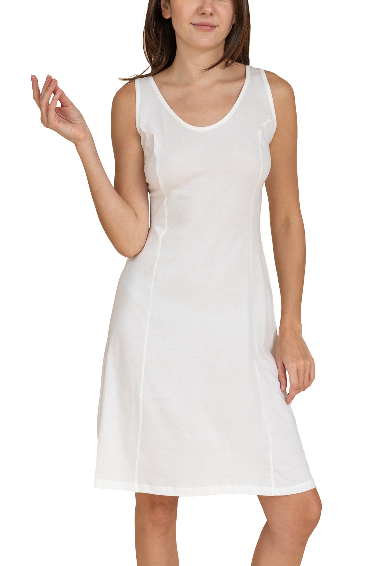 Mid-Length Cotton Slip Dress for Women