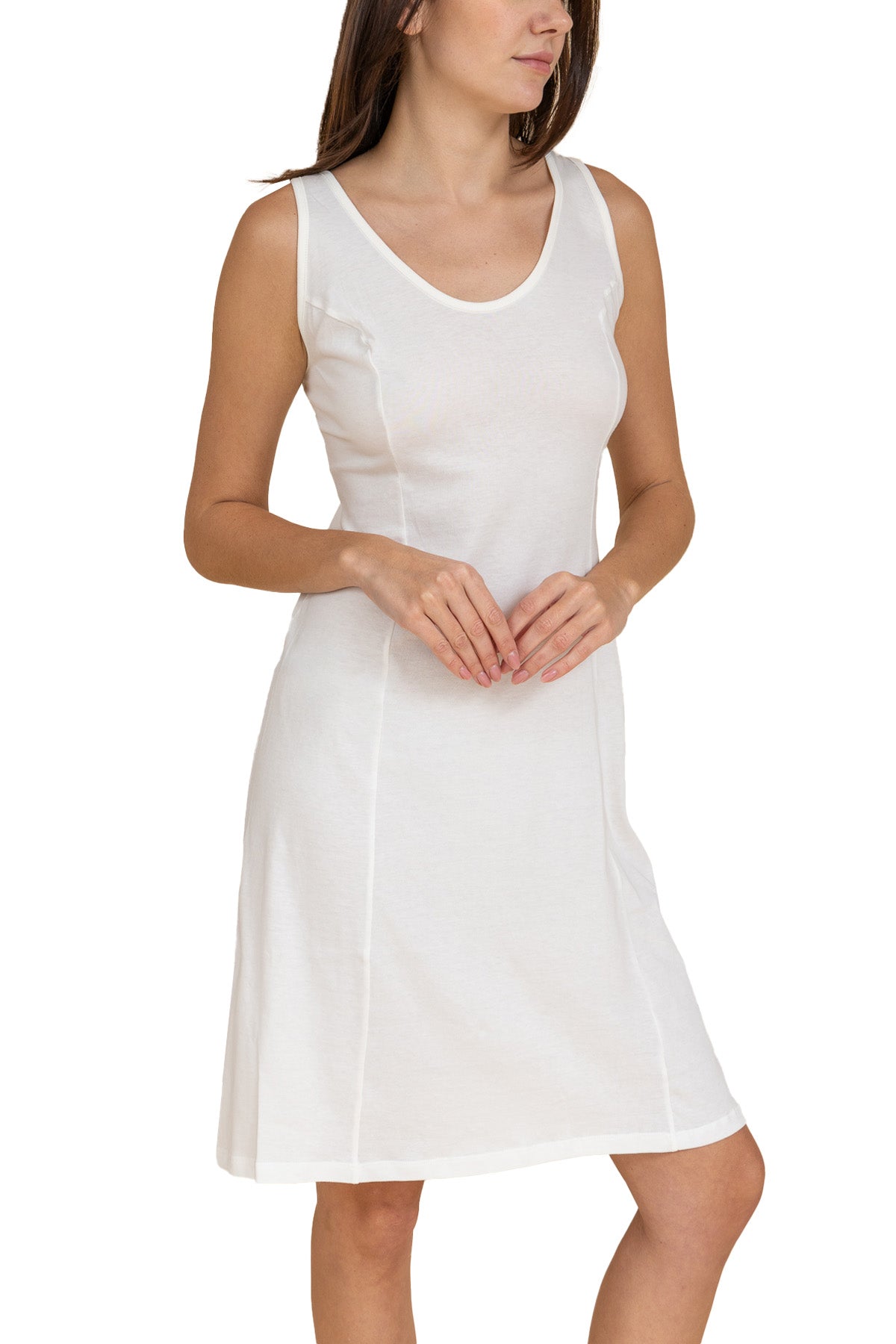 Mid-Length Cotton Slip Dress for Women