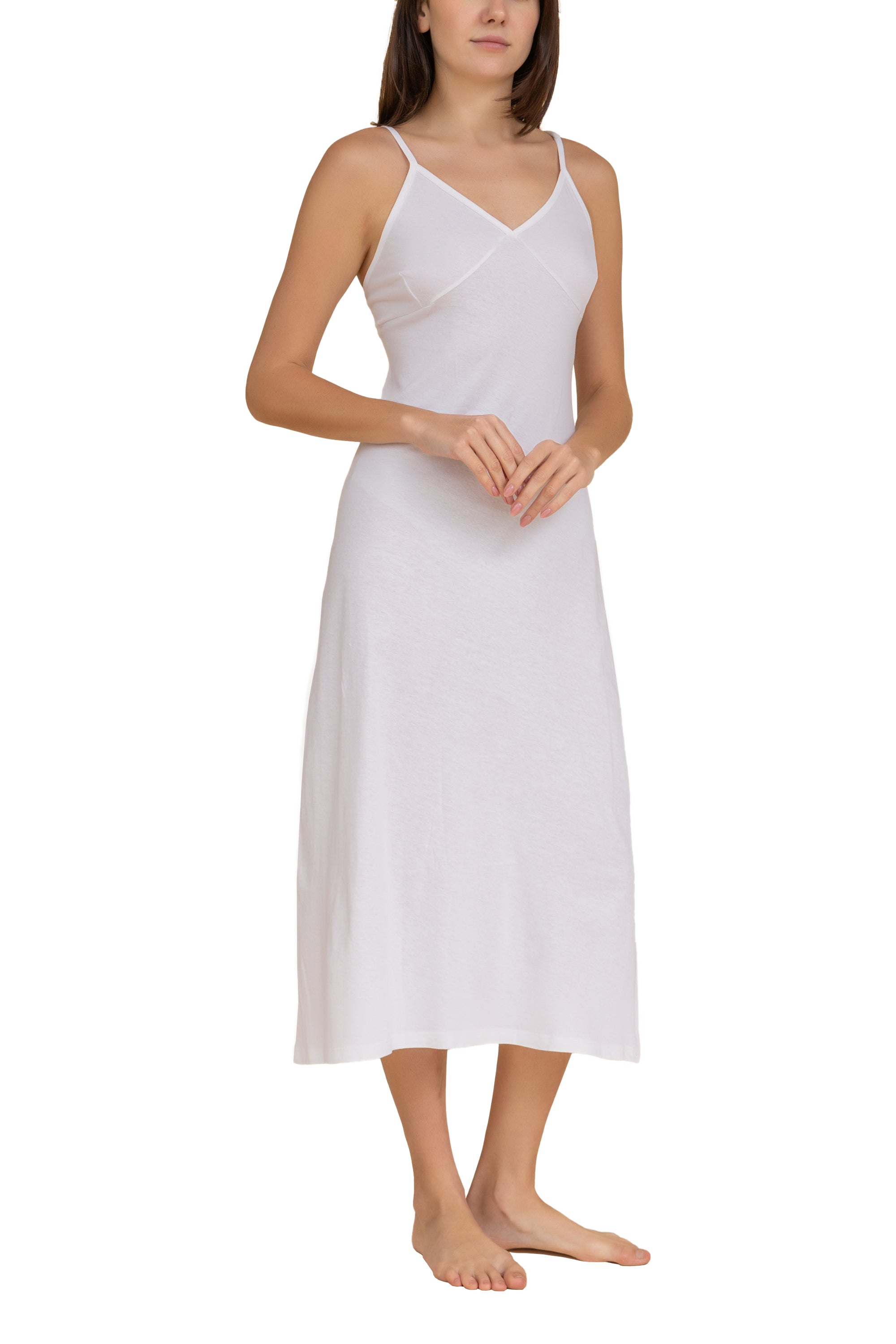 Full-Length Cotton Slip Dress for Women