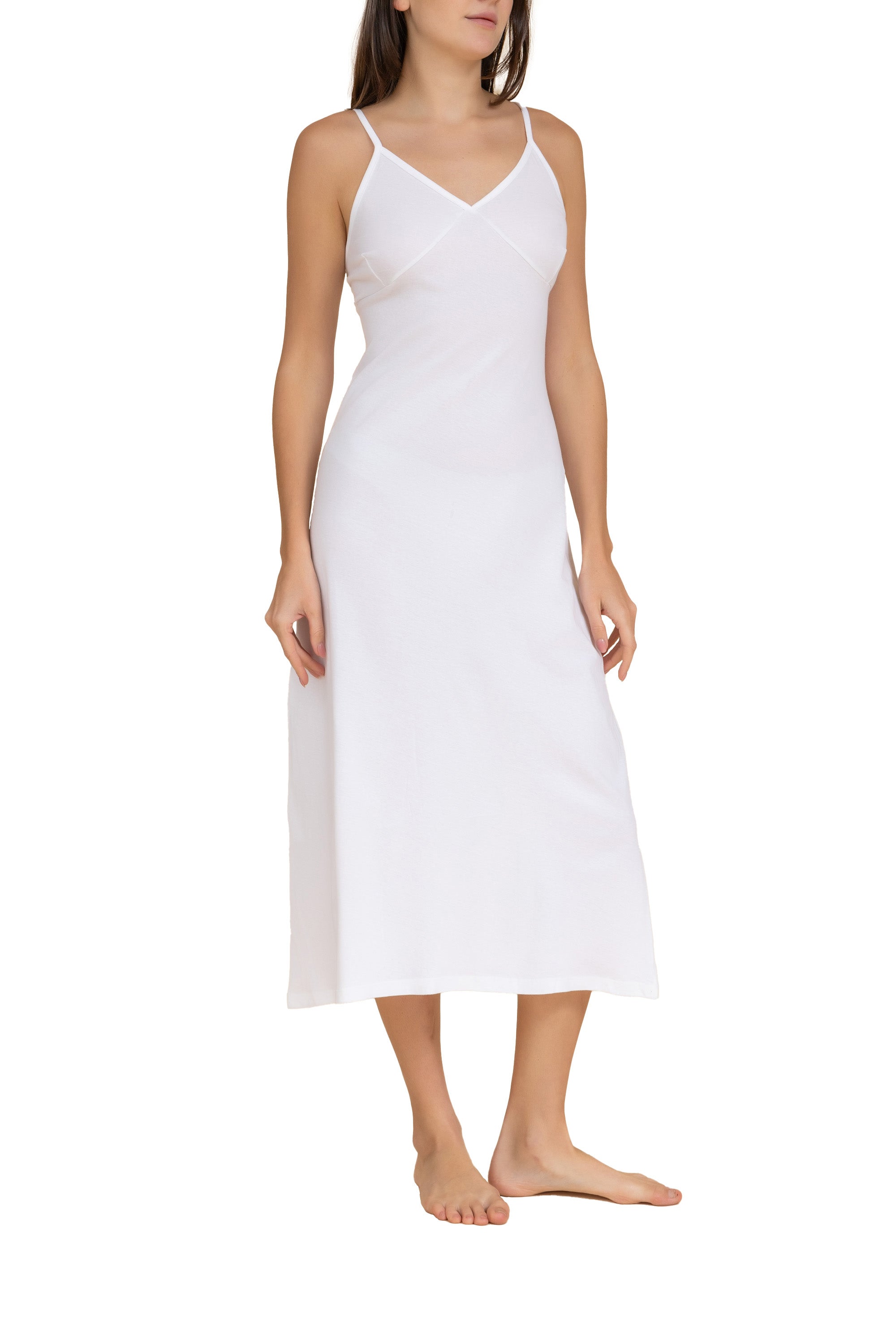 Full-Length Cotton Slip Dress for Women