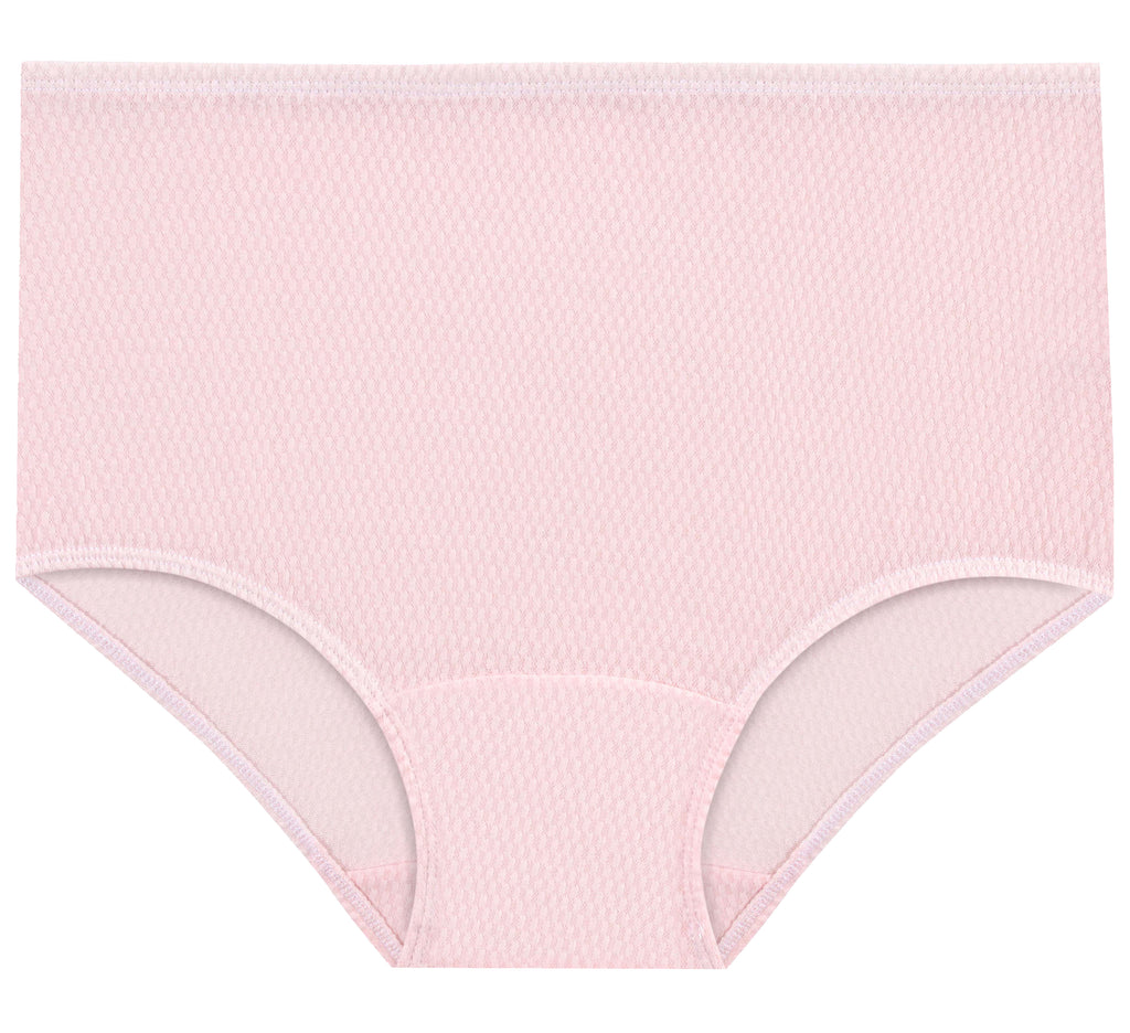 High-Waist Maxi Briefs for Women – Honeycomb-Knit (Soft Colors)
