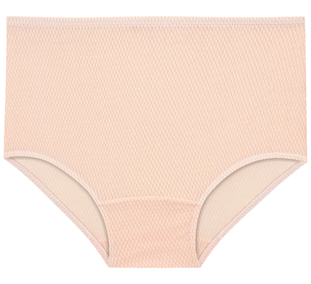 High-Waist Maxi Briefs for Women – Honeycomb-Knit (Soft Colors)