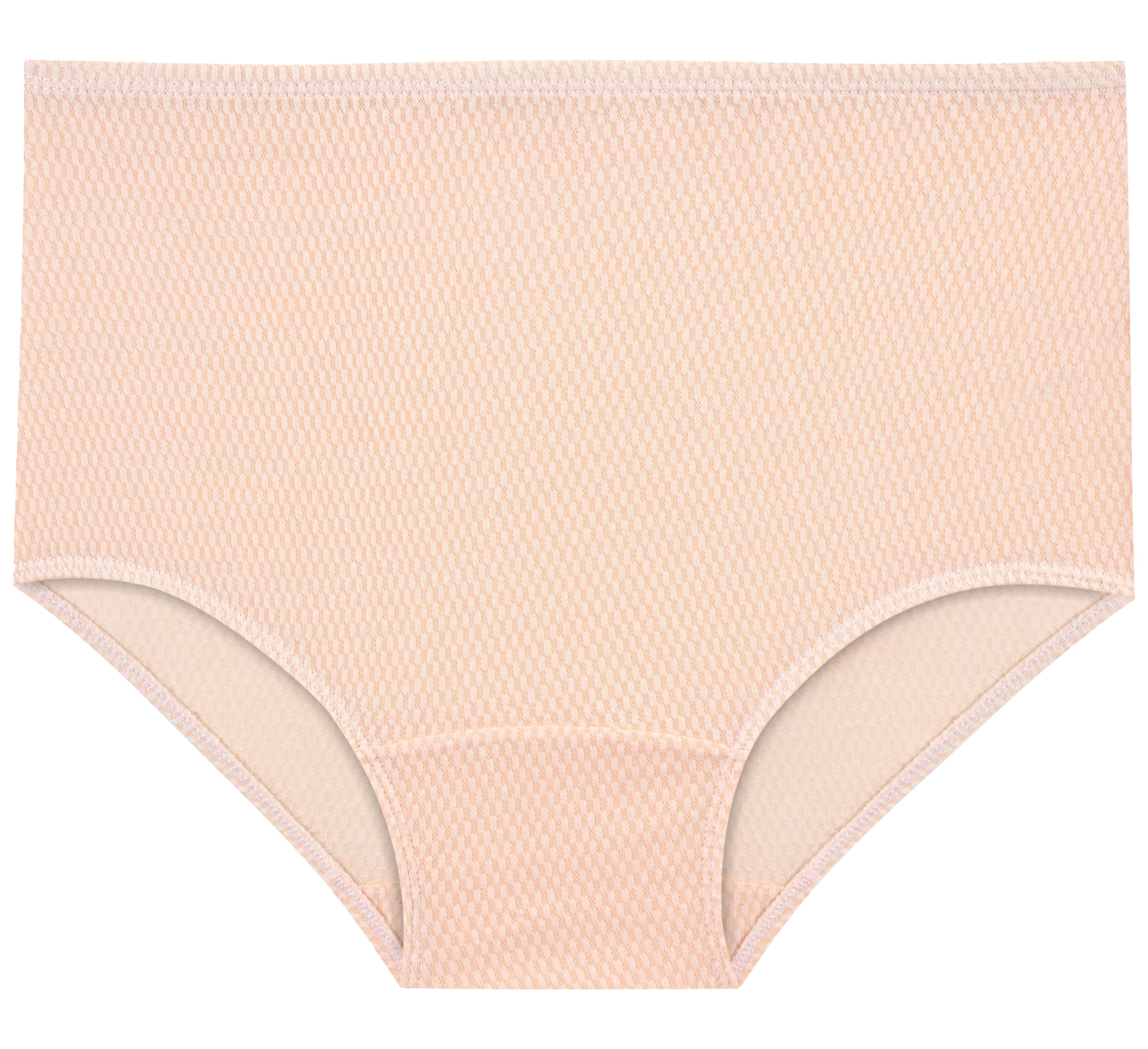 High-Waist Maxi Briefs for Women – Honeycomb-Knit (Soft Colors)