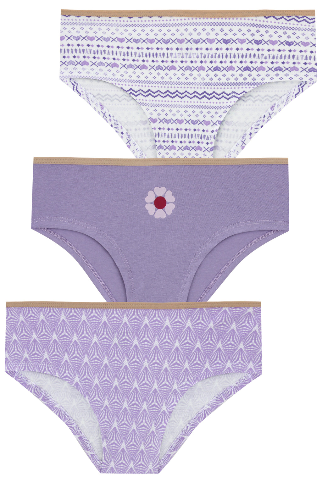 Briefs for Women – Mid-Waist Hipster – 3PP Prints/Soft Colors