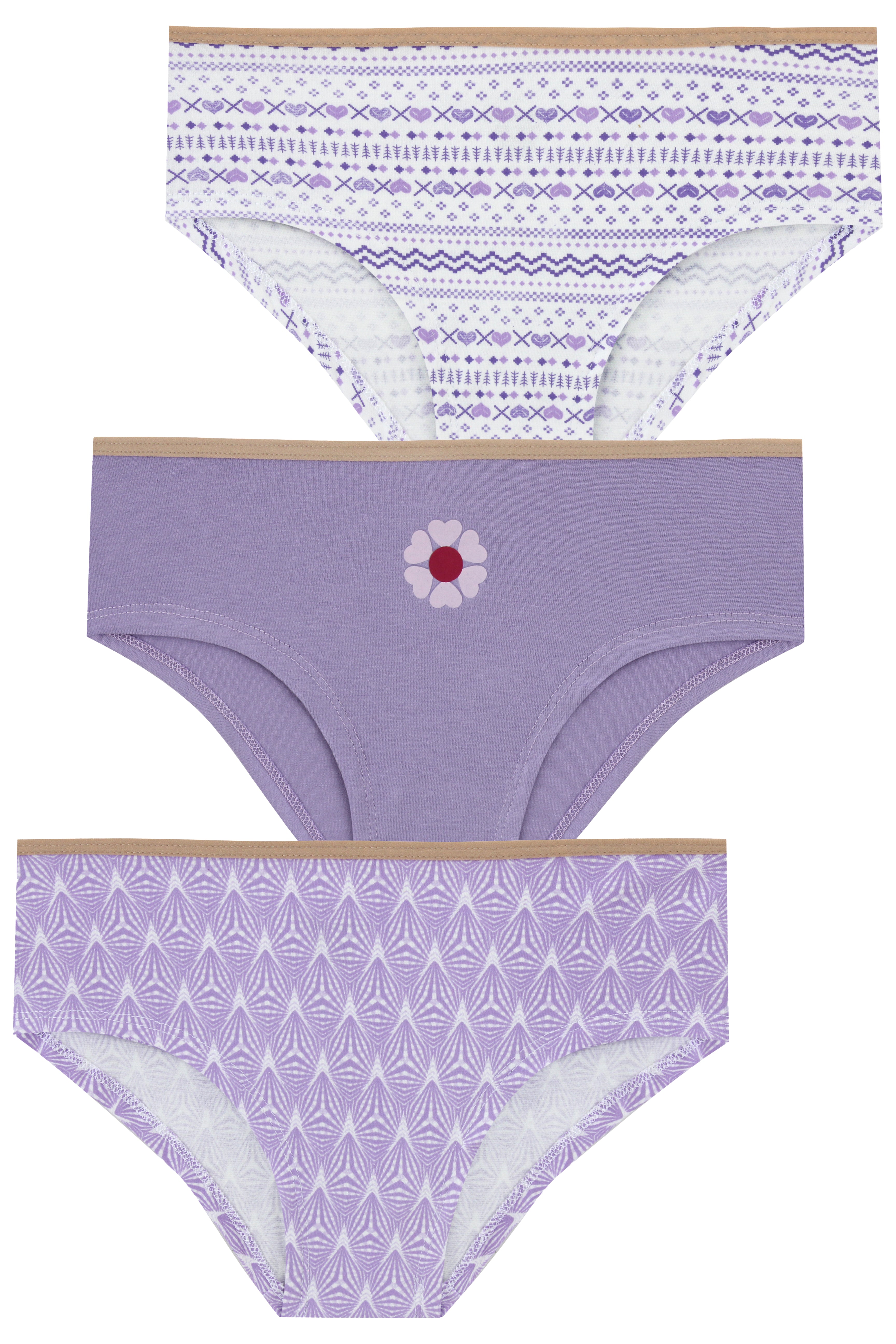 Briefs for Women – Mid-Waist Hipster – 3PP Prints/Soft Colors
