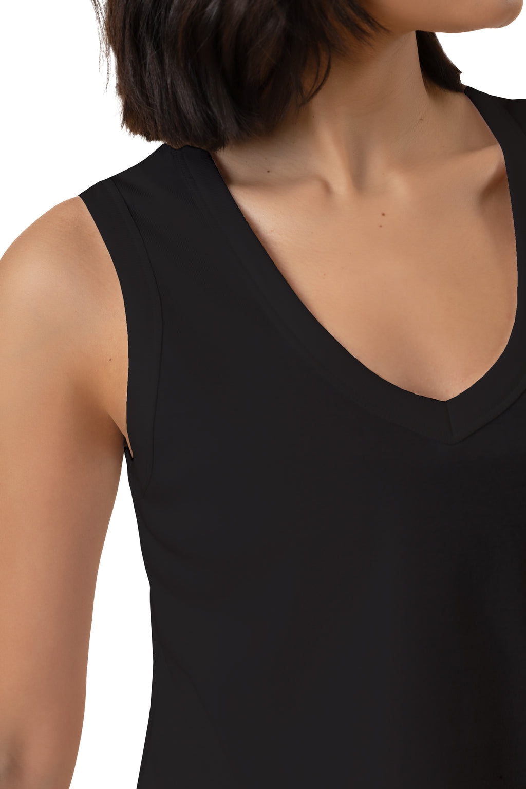 Sleeveless V-Neck Cotton Top
