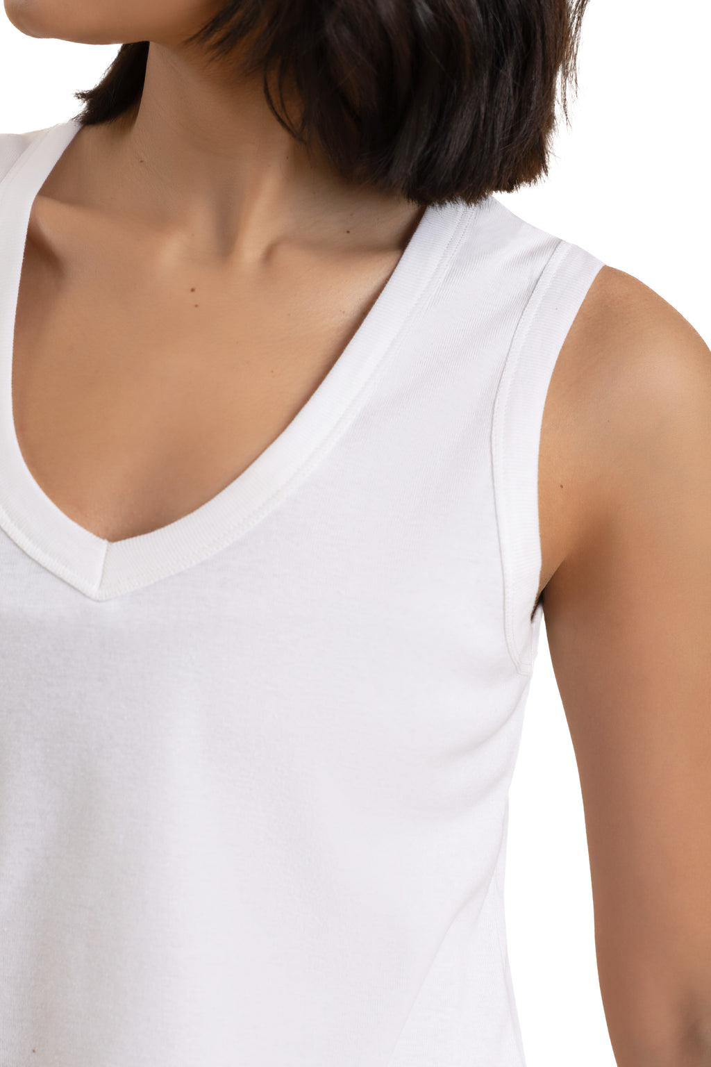 Sleeveless V-Neck Cotton Top