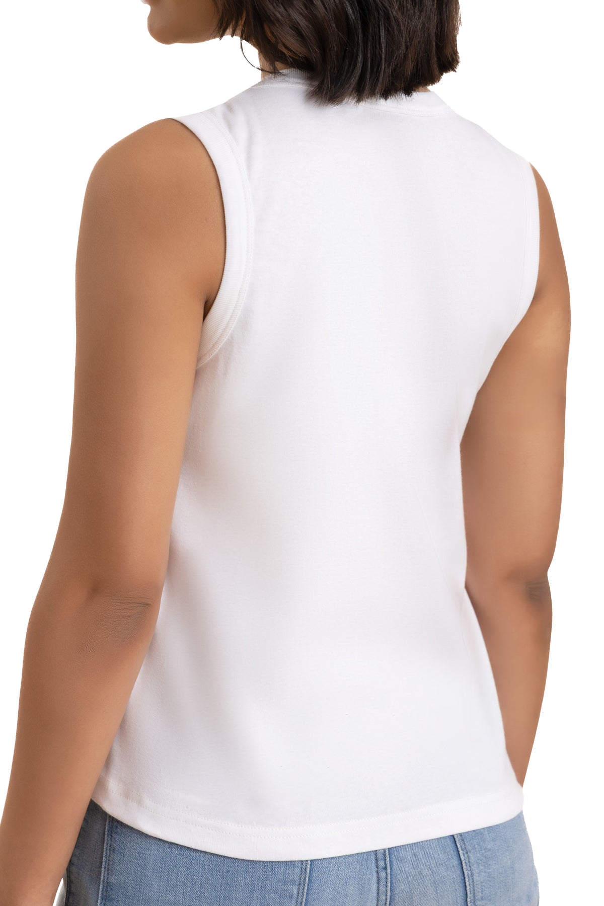 Sleeveless V-Neck Cotton Top