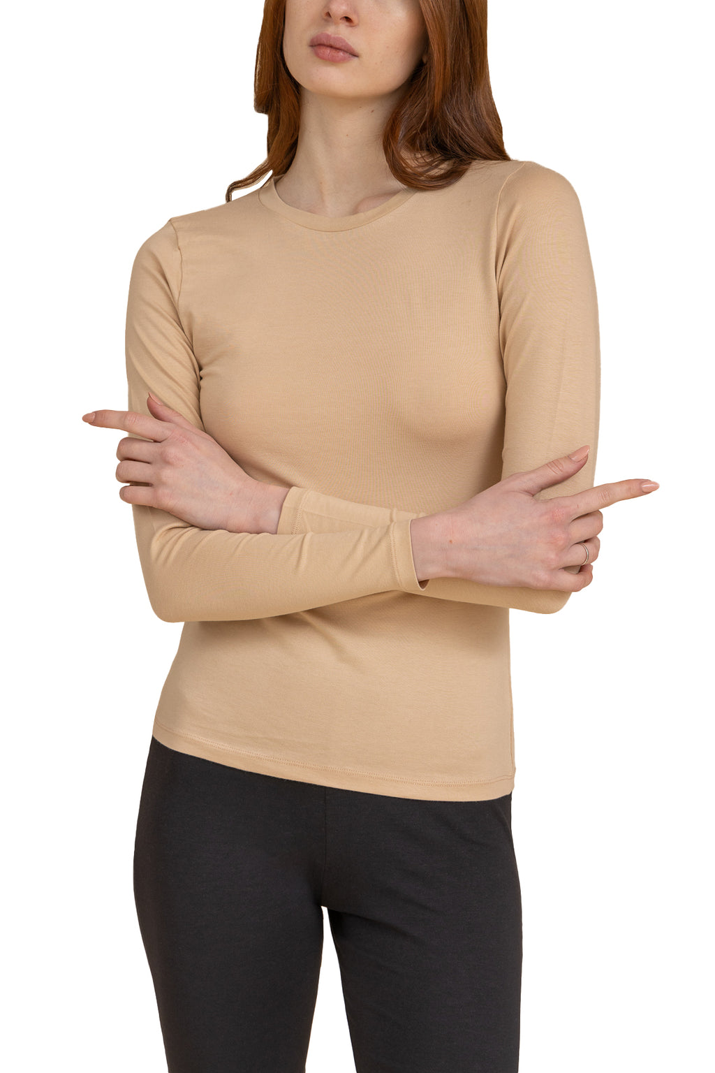 Long-Sleeve Cotton Top for Women